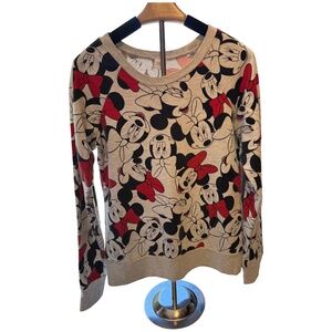 Vintage Disney all over print Minnie Mouse Crewneck sweater Sz Small